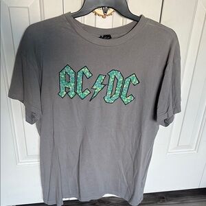 Gray OVERSIZED AC/DC Graphic T-Shirt
